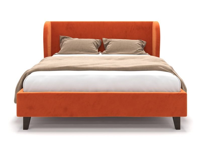 Оранжевое постельное белье. Оранжевый плед. Оранжевая кровать. Кровать с мягкой спинкой. Оранжевая кровать в интерьере.